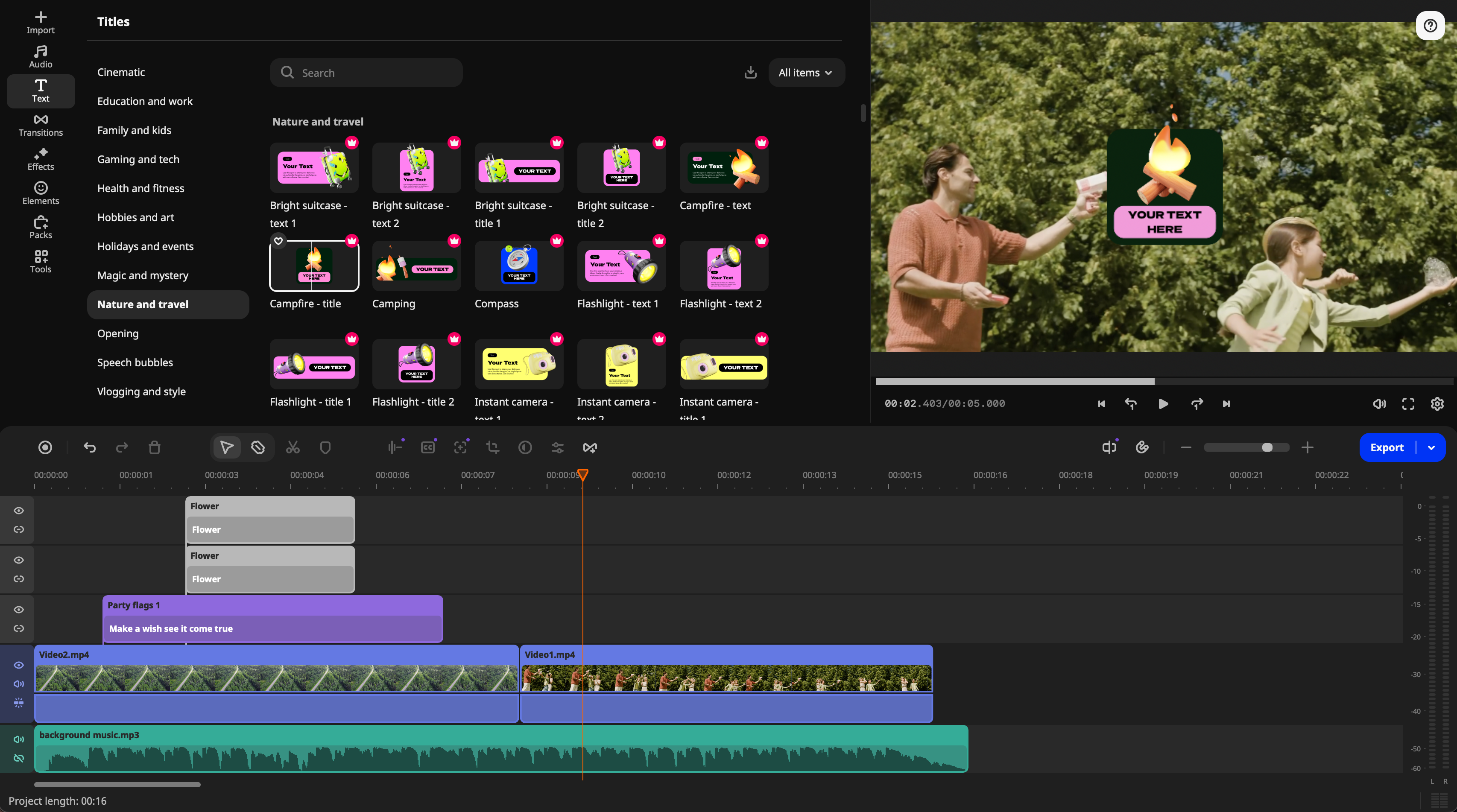 Ein Screenshot des Movavi Video Editors.