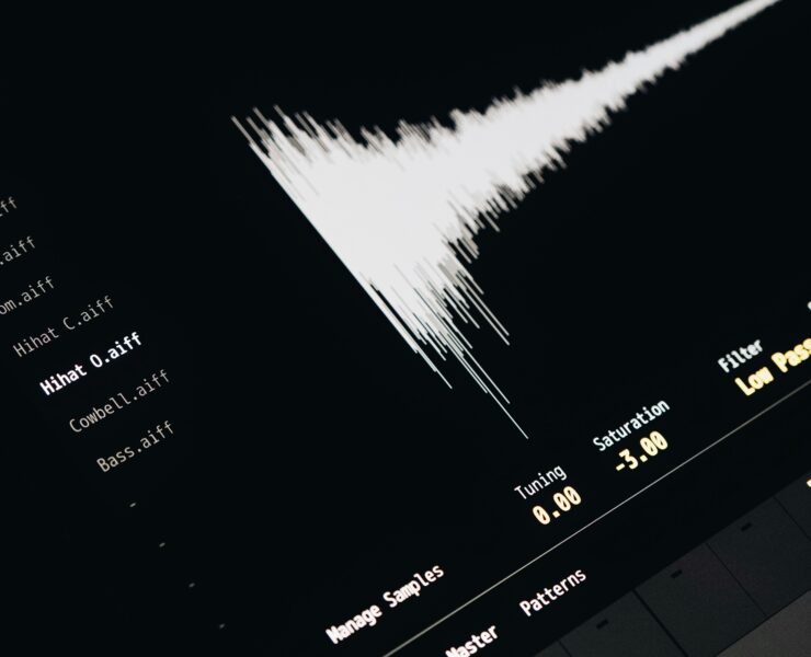 Una pantalla de computadora que muestra una onda de sonido