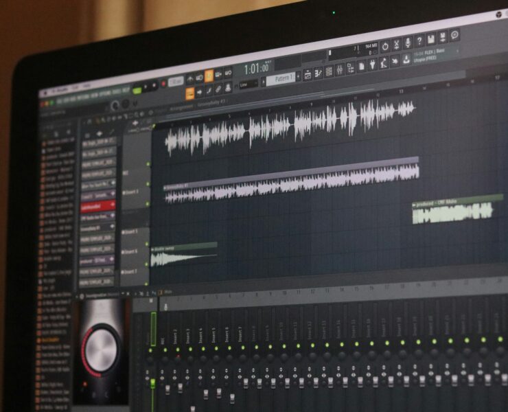 Una pantalla de computadora que muestra un software de edición de audio