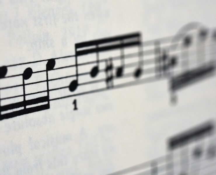 Notes on a note sheet. The image shows a passage of a classical piece.